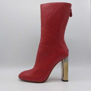 Alexander McQueen Boots red with silver heel 40